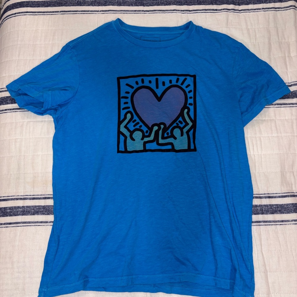 Keith Haring American Eagle Outfitters Blue Graphic Tee